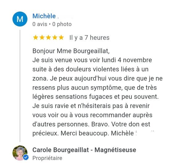 Témoignage Google Témoignage Google pour un zona